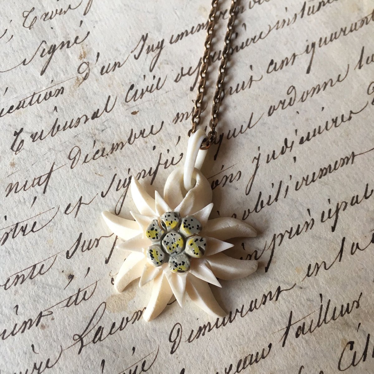 フランスアンティーク エーデルワイス ネックレス | mamantique