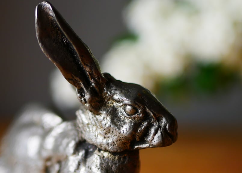 ウサギのオブジェ ブロンズ フランスアンティーク ブルターニュ