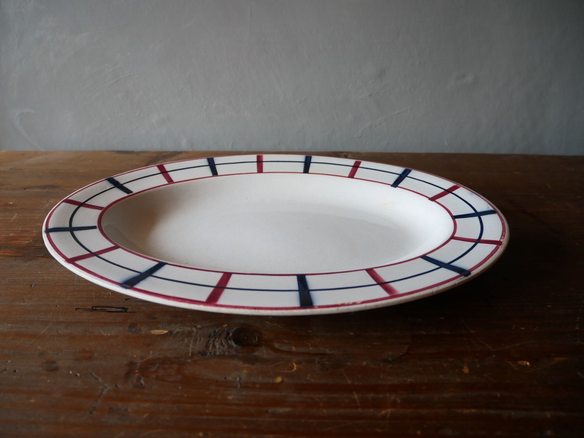 バスク柄 窯元不明 フランスアンティーク 大皿 | mamantique