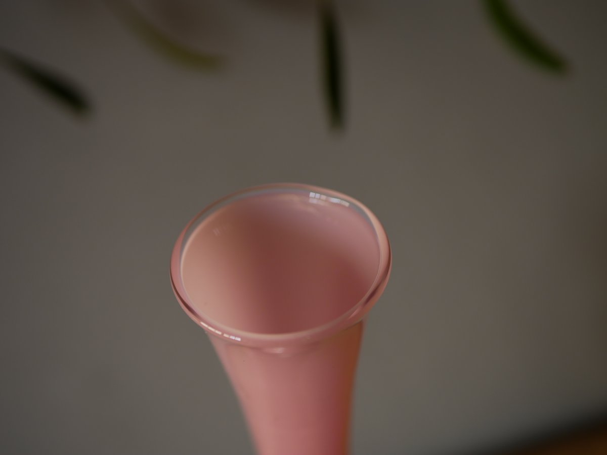 オパリンガラス フラワーベース PINK フランスヴィンテージ ブロカント