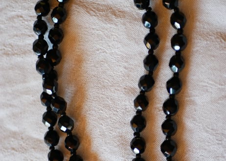 フレンチジェット　黒ガラスのネックレス　⑦french jet glass necklace