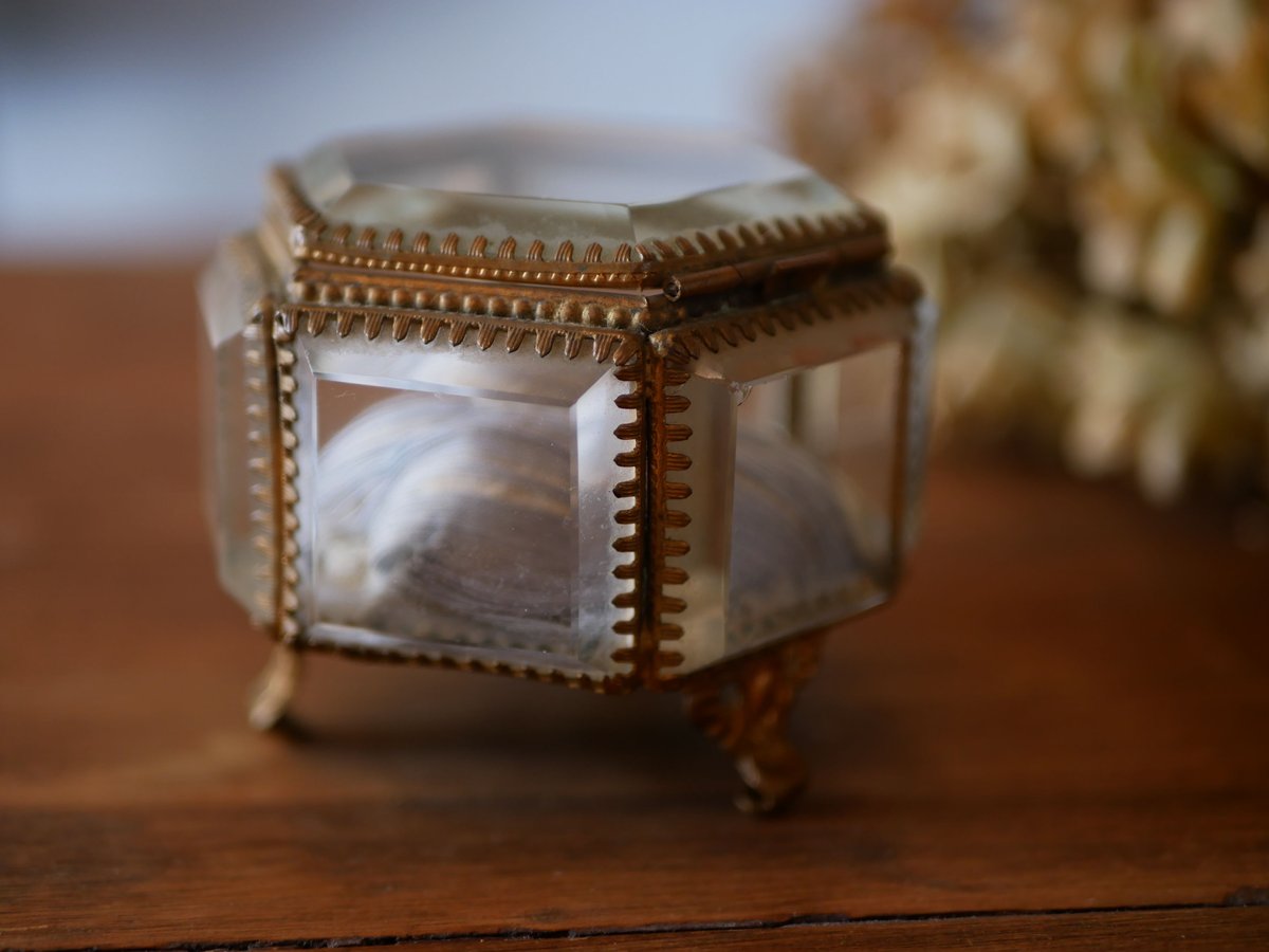 k*♡様 フランス　アンティーク　オルモル　ガラス　ジュエリー　ボックス　真鍮 k*♡様 フランス アンティーク オルモル ガラス ジュエリー