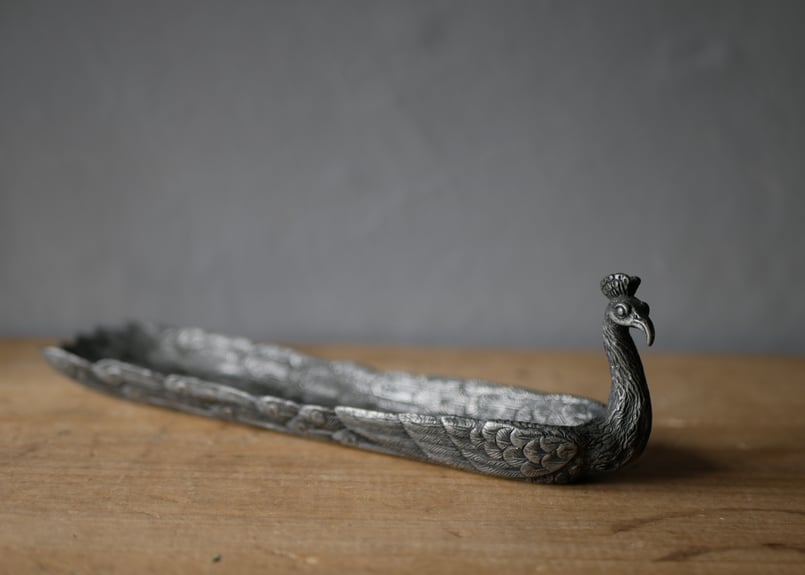 孔雀のヴィドポシェ 小物トレイ フランスアンティーク