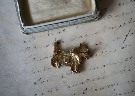 DOG ブローチ France brocante, vintage brooch スコティッシュ