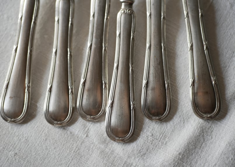 フランスアンティーク デザートフォーク&ナイフ6本セット フランスアンティーク デザートフォーク&ナイフ6本セット フランス