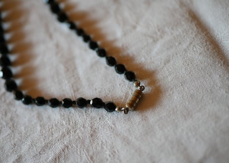 フレンチジェット　ガラスのネックレス　③french jet glass necklace