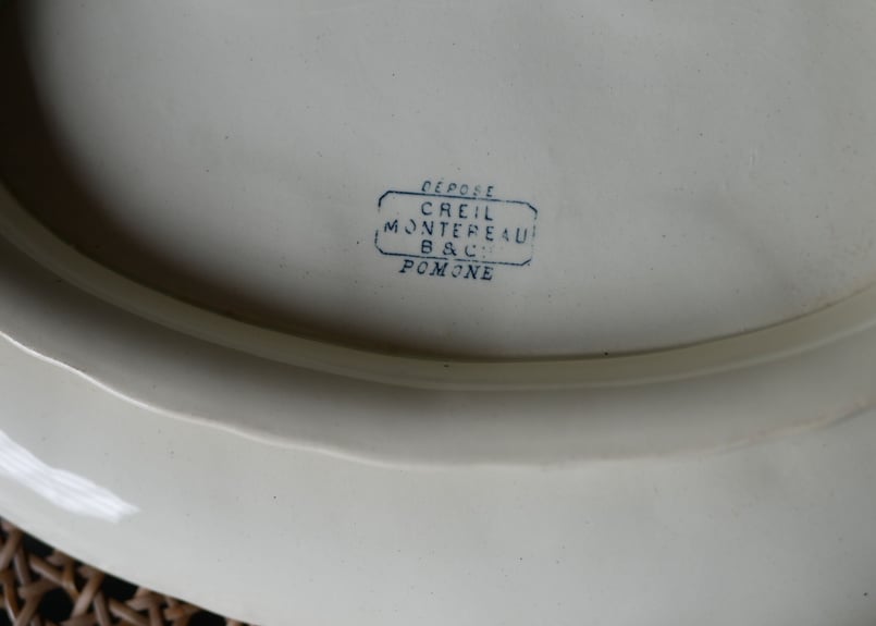 クレイユモントロー クリームポット6個＋専用皿のフルセット フランス