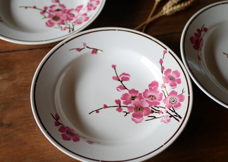 在庫→１　Fleurs de pêche  【桃の花】深皿 フランスアンティーク