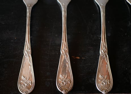 Iris , silver fork,  art nouveau