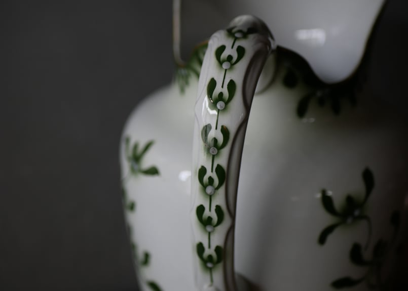 フランスアンティーク花瓶ヤドリギ