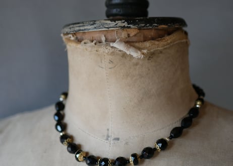 フレンチジェット　ガラスのネックレス　②french jet glass necklace