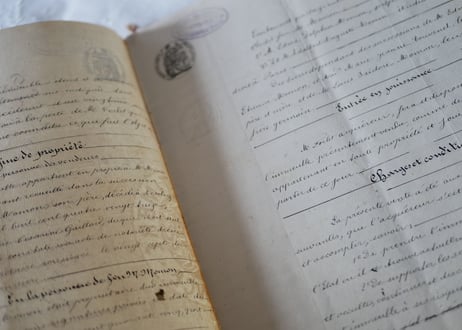 フランスアンティークの公文書  A