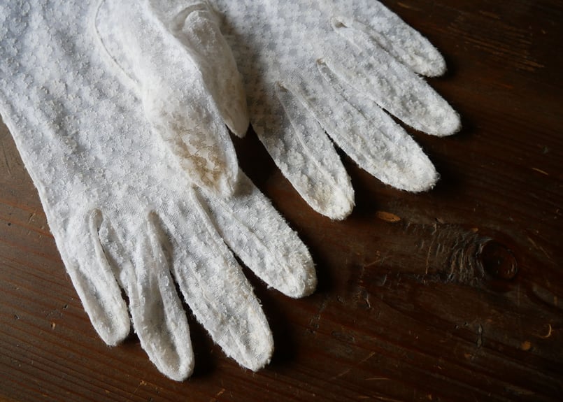 フランスアンティーク グローブ 花柄 レース 手袋 | mamantique