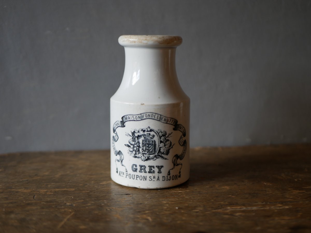クレイユモントロー DIJON マスタードポット フランスアンティーク