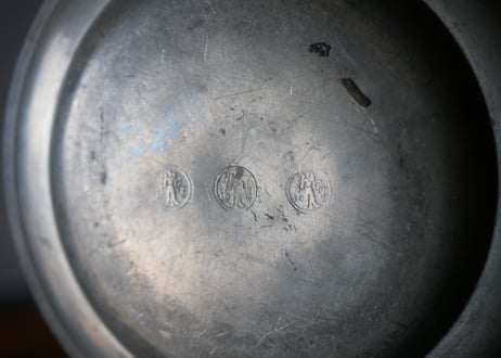 A pewter plate