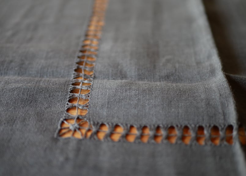 在庫→1 後染め モノグラム アンティークリネン ブロカント フランス