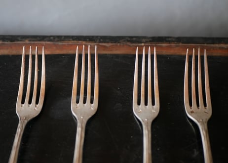 Iris , silver fork,  art nouveau