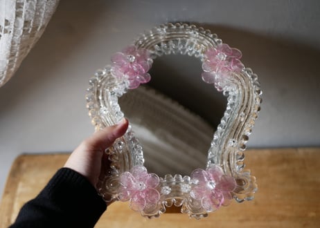murano ムラーノガラス　スタンドミラー　アンティークのある暮らし　ブロカント