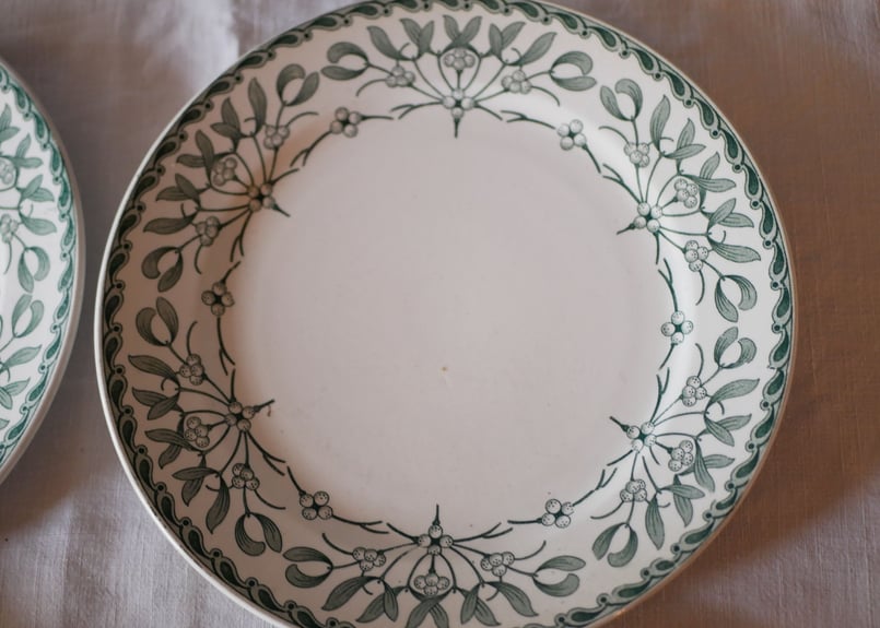 Stock→5 平皿 ヤドリギ フランスアンティーク 宿り木 brocante | maman