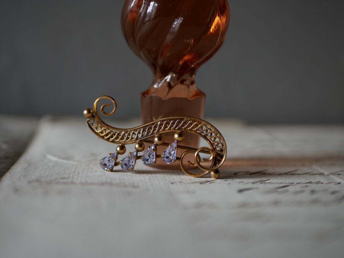 ヴィンテージブローチ ペーストガラス フランス ブロカント | mamantique