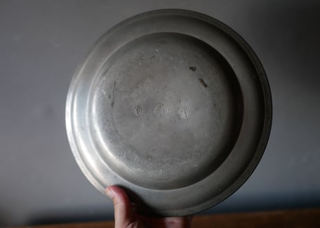 A pewter plate