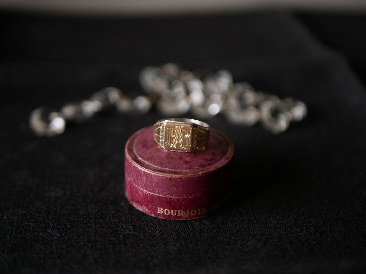 シグネットリング 純銀,K18 シェヴァリエ フランスアンティーク