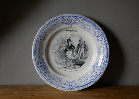 Creil et Montereau クレイユモントロー アンティークプレート　ブルー　フランスアンティーク