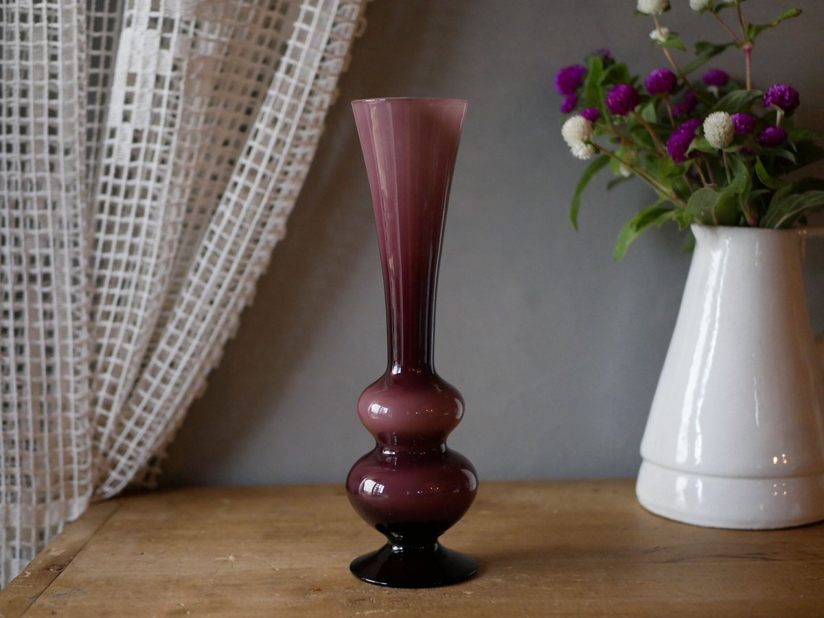 ◆ヴィンテージ◆ ムラノガラス　フラワーベース ミッドセンチュリー モダン 花瓶 MURANO GLASS 花瓶 フラワーベース 60's ミッドセンチュリー