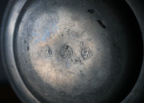 A pewter plate