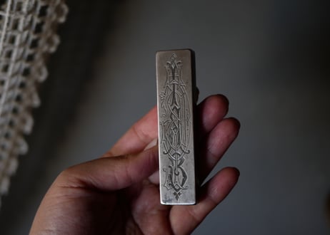 3 Metal engraving , monogramme　フランスアンティーク