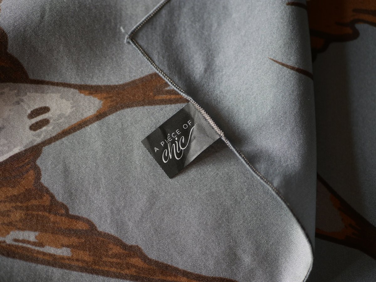 シルクのスカーフ ツバメ フランスヴィンテージ ブロカント | mamantique