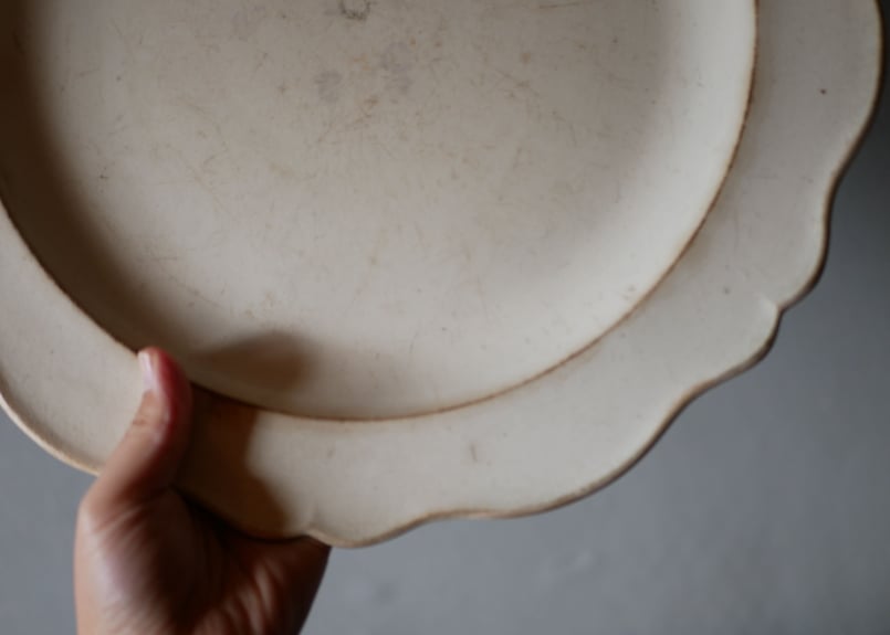 montereau モントロー 花リム plate フランスアンティーク montereau モントロー 花リム plate フランスアンティーク