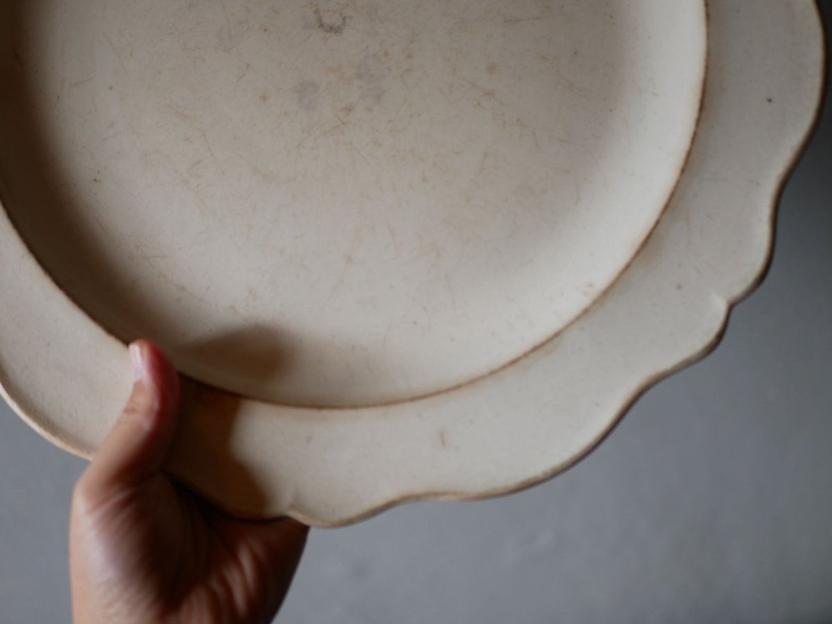 montereau モントロー 花リム plate フランスアンティーク montereau モントロー 花リム plate フランスアンティーク