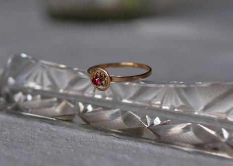 K18 petit Garnet Ring