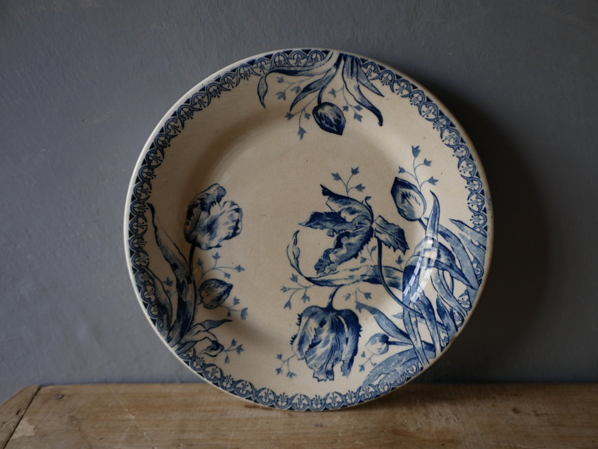 no.1 平皿 チューリップ GIEN ジアン フランスアンティーク