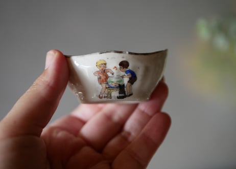 ディネット　セット　子供の絵柄　フランスアンティーク　アンティークのある暮らし