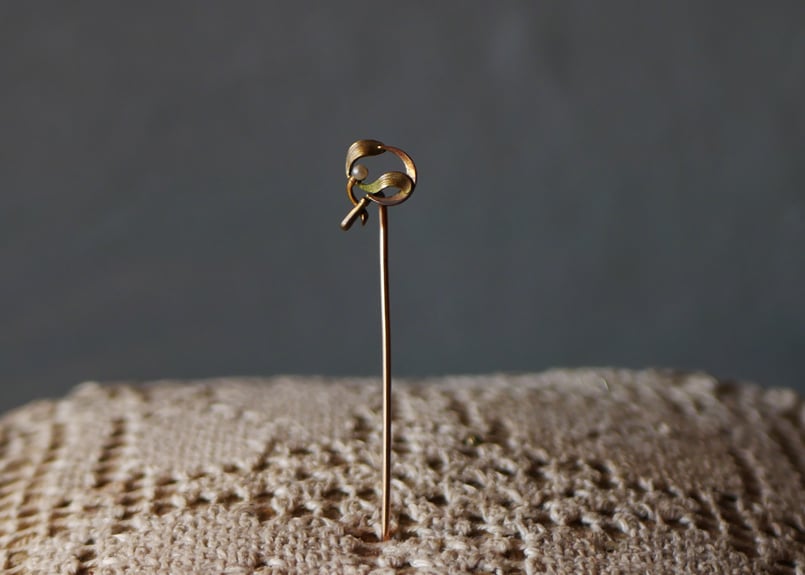 FIX 宿り木 ハットピン フランスアンティーク ヴィンテージ ブロカント