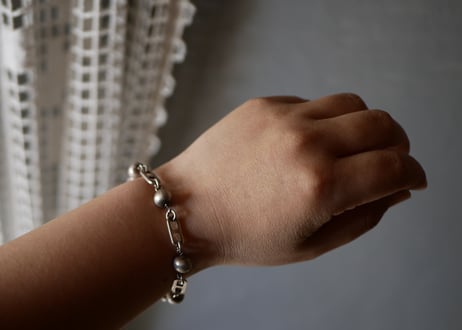 純銀　ヴィンテージブレスレット　シルバーブレスレット　フランスヴィンテージ　アクセサリー