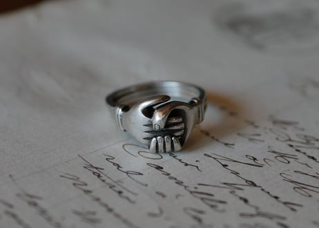 fede ring, sterling silver