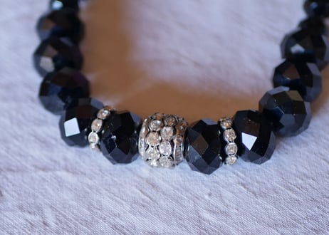 フレンチジェット　黒ガラスのネックレス　⑧french jet glass necklace
