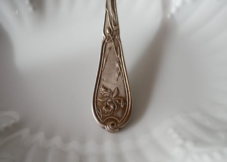Iris , silver fork,  art nouveau