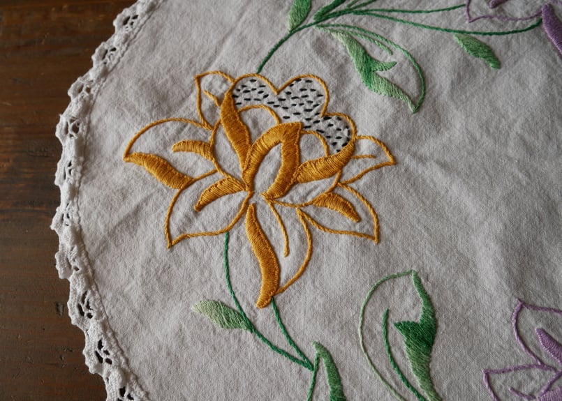 フランスアンティーク 刺繍 リネン オーバル | mamantique フランスアンティーク 刺繍 リネン オーバル | mamantique