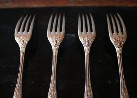 Iris , silver fork,  art nouveau
