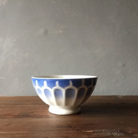仏アンティーク 　カフェオレボウル　うろこ