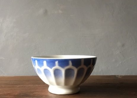 仏アンティーク 　カフェオレボウル　うろこ