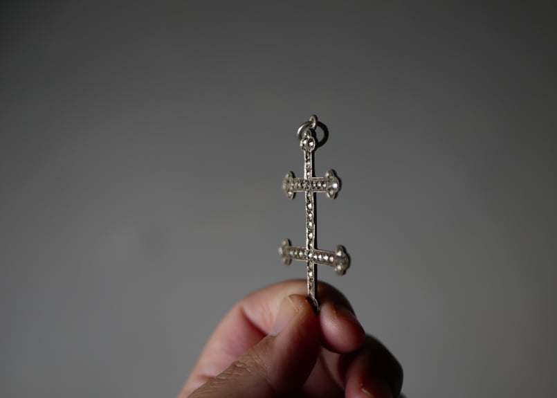 ロレーヌ十字 フランスアンティーク マルカジット 純銀 シルバー