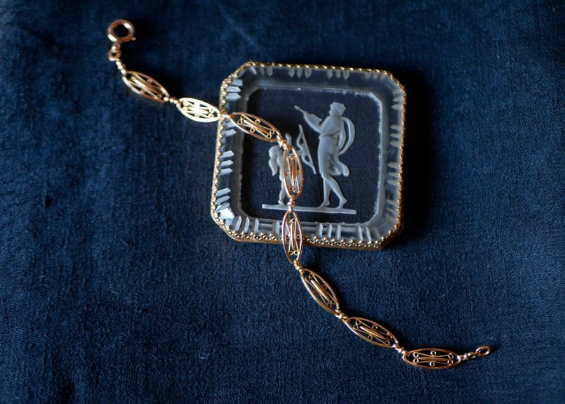 FB-07】フィリグリー K18 アンティークブレスレット アンティーク