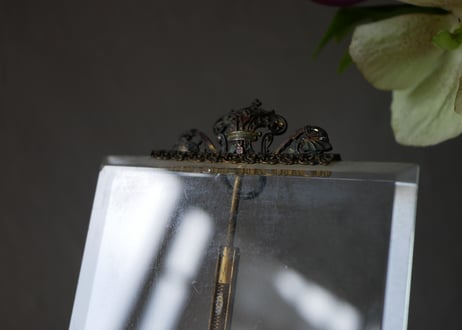 エナメル絵付けのガラスのフォトフレーム　フランスアンティーク　アンティークのある生活