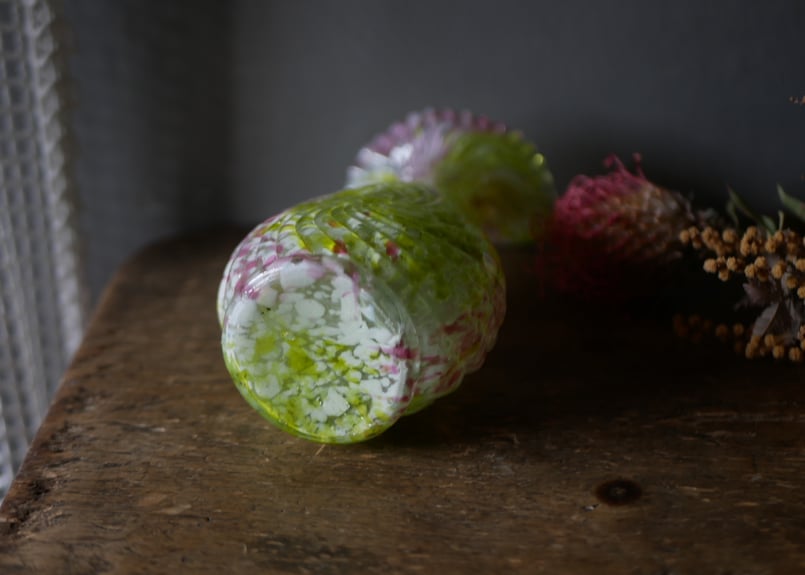 クリシー 花瓶 花器 イエローべース フランスヴィンテージ ブロカント