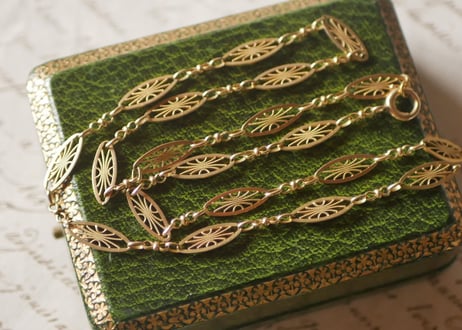 FN-03  filigree K18 gold necklace